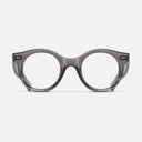 An image of the 1390 Round Opticals Dark Grey frame frontal view with arms open