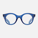 An image of the 1390 Optical Round Glasses Prussian Blue frame frontal view with arms open