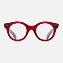 An image of the 1390 Optical Round Glasses Lipstick Red frame frontal view with arms open