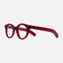 An image of the 1390 Optical Round Glasses Lipstick Red frame side view with arms open