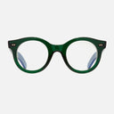 An image of the 1390 Optical Round Glasses Emerald Colour Studio frame frontal view with arms open