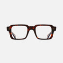 An image of the 1393 Optical Square Glasses Dark Turtle frame frontal view with arms open