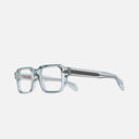 An image of the 1393 Optical Square Glasses Homesick Blue frame side view with arms open