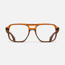 An image of the 1394 Optical Aviator Glasses (Small) Honey Havana frame frontal view with arms open