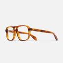 An image of the 1394 Optical Aviator Glasses (Small) Honey Havana frame side view with arms open