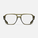An image of the 1394 Optical Aviator Glasses (Small) Olive frame frontal view with arms open