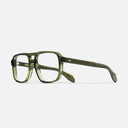 An image of the 1394 Optical Aviator Glasses (Small) Olive frame side view with arms open