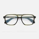 An image of the 1394 Optical Aviator Glasses (Small) Olive frame frontal view with arms closed