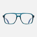 An image of the 1394 Optical Aviator Glasses (Small) Tribeca Teal frame frontal view with arms open