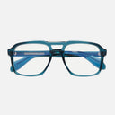 An image of the 1394 Optical Aviator Glasses (Small) Tribeca Teal frame frontal view with arms closed