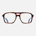 An image of the 1394 Optical Aviator Glasses (Small) Dark Turtle frame frontal view with arms open