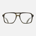An image of the 1394 Optical Aviator Glasses Striped Green Crystal frame frontal view with arms open