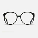 An image of the 1395 Optical Round Glasses (Small) Black and Horn frame frontal view with arms open