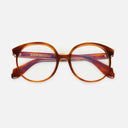 An image of the 1395 Optical Round Glasses (Small) Honey Havana frame frontal view with arms closed