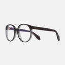 An image of the 1395 Optical Round Glasses (Small) Dark Grey frame side view with arms open