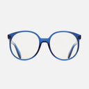 An image of the 1395 Optical Round Glasses (Small) Prussian Blue frame frontal view with arms open