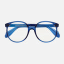 An image of the 1395 Optical Round Glasses (Small) Prussian Blue frame frontal view with arms closed