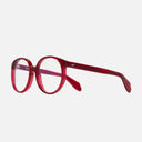 An image of the 1395 Optical Round Glasses (Small) Lipstick Red frame side view with arms open