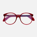 An image of the 1395 Optical Round Glasses (Small) Lipstick Red frame frontal view with arms closed