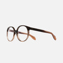 An image of the Cutler and Gross 1395 Round Opticals frame in
Fireburst Grad side view with arms open.