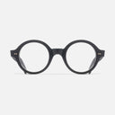 An image of the 1396 Optical Rectangle Glasses Black frame frontal view with arms open