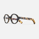 An image of the 1396 Optical Rectangle Glasses Black on Camo frame side view with arms open