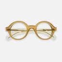 An image of the 1396 Optical Rectangle Glasses Bi-Layer Butterscotch frame frontal view with arms closed