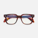 An image of the 1399 Optical Square Glasses Red Havana frame frontal view with arms closed