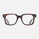 An image of the 1399 Optical Square Glasses Striped Brown Havana frame frontal view with arms open