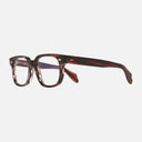 An image of the 1399 Optical Square Glasses Striped Brown Havana frame side view with arms open