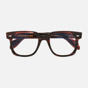An image of the 1399 Optical Square Glasses Striped Brown Havana frame frontal view with arms closed