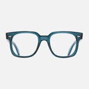An image of the 1399 Optical Square Glasses Deep Teal frame frontal view with arms open
