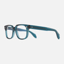An image of the 1399 Optical Square Glasses Deep Teal frame side view with arms open