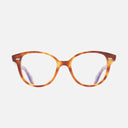 An image of the 1400 Round Optical Glasses OId Havana frame frontal view with arms open