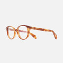 An image of the 1400 Round Optical Glasses Old Havana frame side view with arms open