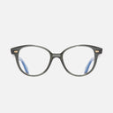 An image of the 1400 Round Optical Glasses Aviator Blue frame frontal view with arms open