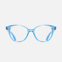 An image of the 1400 Round Optical Glasses Blue Crystal frame frontal view with arms open