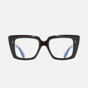 An image of the 1401 Cat Eye Optical Glasses Black frame frontal view with arms open