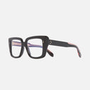 An image of the 1401 Cat Eye Optical Glasses Black frame side view with arms open