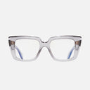 An image of the 1401 Cat Eye Optical Glasses Smoke Quartz frame frontal view with arms open