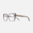 An image of the 1401 Cat Eye Optical Glasses Smoke Quartz frame side view with arms open