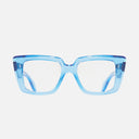 An image of the 1401 Cat Eye Optical Glasses Blue Crystal frame frontal view with arms open