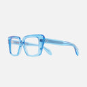 An image of the 1401 Cat Eye Optical Glasses Blue Crystal frame side view with arms open