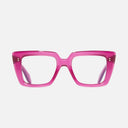 An image of the 1401 Cat Eye Optical Glasses Opal Fuchsia frame frontal view with arms open