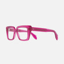 An image of the 1401 Cat Eye Optical Glasses Opal Fuchsia frame side view with arms open