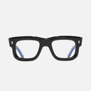 An image of the 1402 Square Optical Glasses Black frame frontal view with arms open