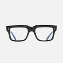 An image of the 1403 Square Optical Glasses Black Crystal frame frontal view with arms open