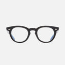 An image of the 1405 Round Optical Glasses Black on Olive frame frontal view with arms open