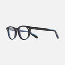 An image of the 1405 Round Optical Glasses Black on Olive frame side view with arms open