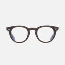 An image of the 1405 Round Optical Glasses Brown Crystal frame frontal view with arms open